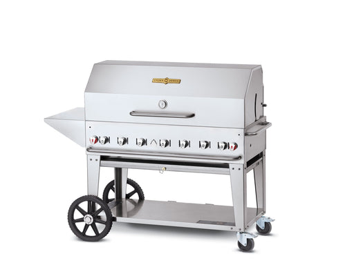 Crown Verity Crown Verity Premium Mobile Grill Professional Series Charbroiler 48" w/ Roll Dome & Shelf Freestanding Gas Grill
