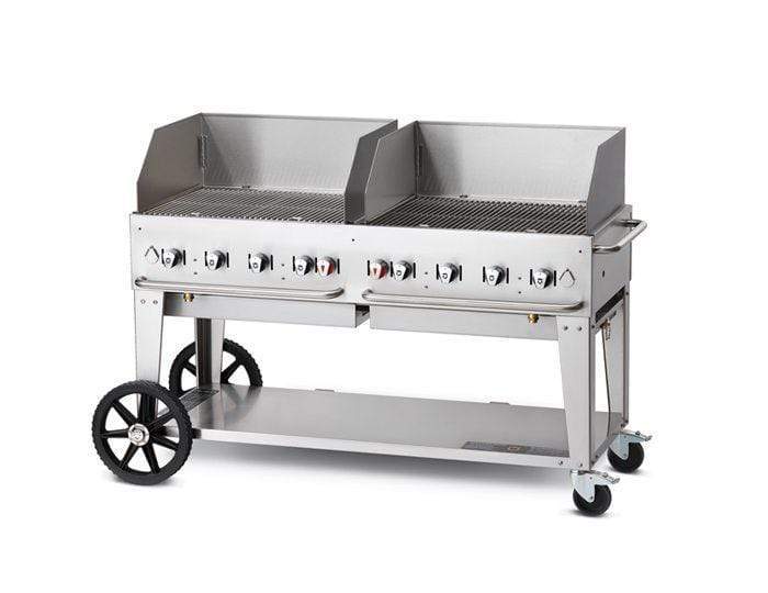 Crown Verity Crown Verity Premium Mobile Grill Professional Series Charbroiler 60" (2 x 30") w/ Windguard CV-MCB-60WGP Freestanding Gas Grill
