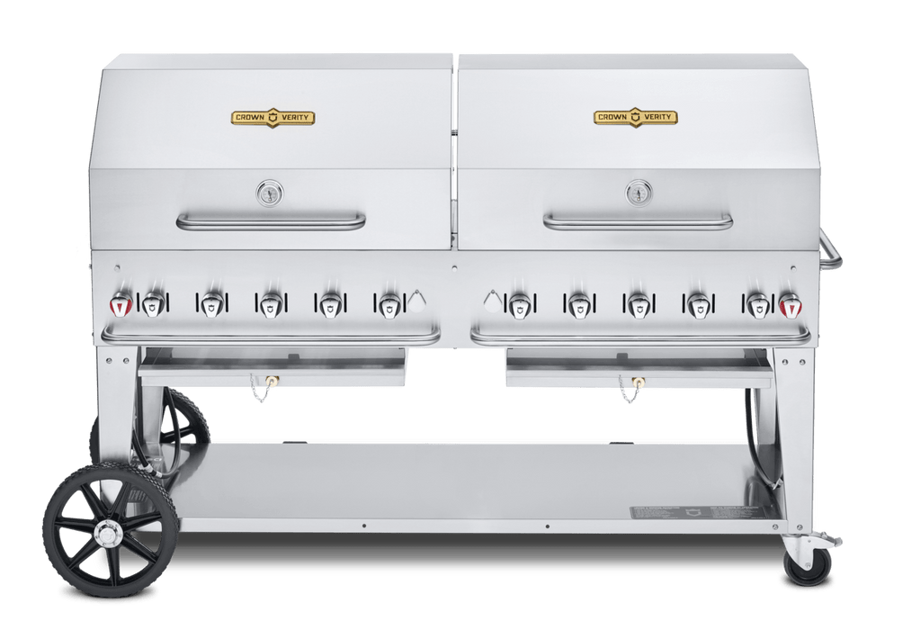 Crown Verity Crown Verity Premium Mobile Grill Professional Series Charbroiler with Roll Dome CV-MCB-72RDP Propane / Stainless Steel CV-MCB-72RDP-LP Freestanding Gas Grill CV-MCB-72RDP-LP