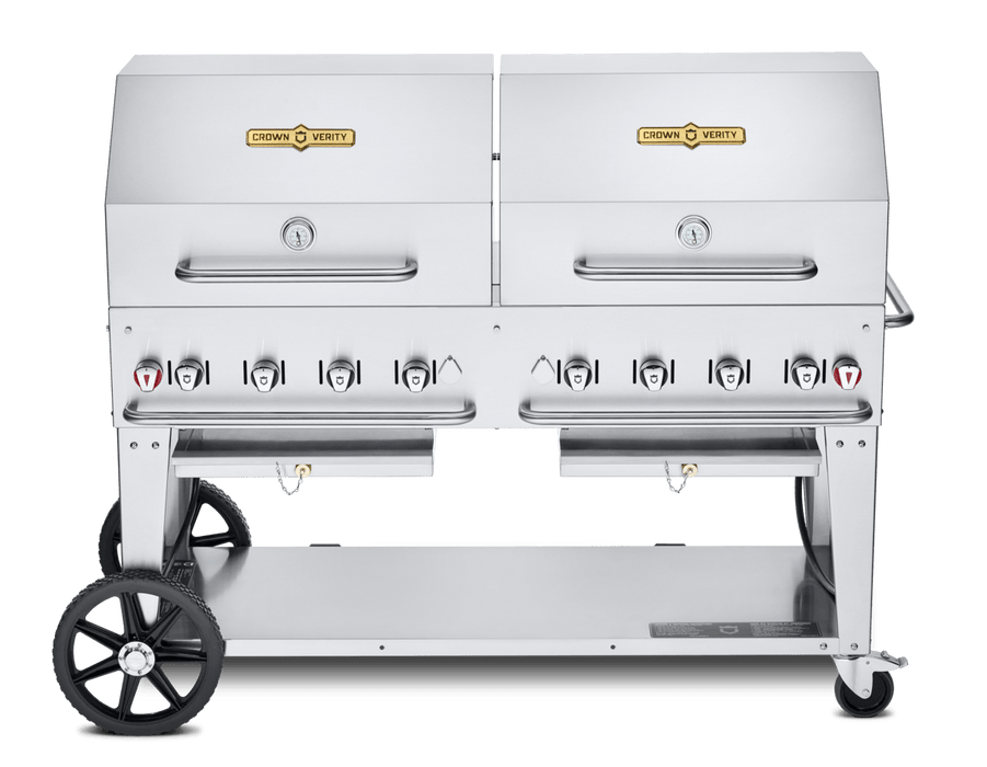 Crown Verity Crown Verity Premium Mobile Grill Professional Series Charbroiler with Roll Domes CV-MCB-60RDP Propane / Stainless Steel CV-MCB-60RDP-LP Freestanding Gas Grill CV-MCB-60RDP-LP