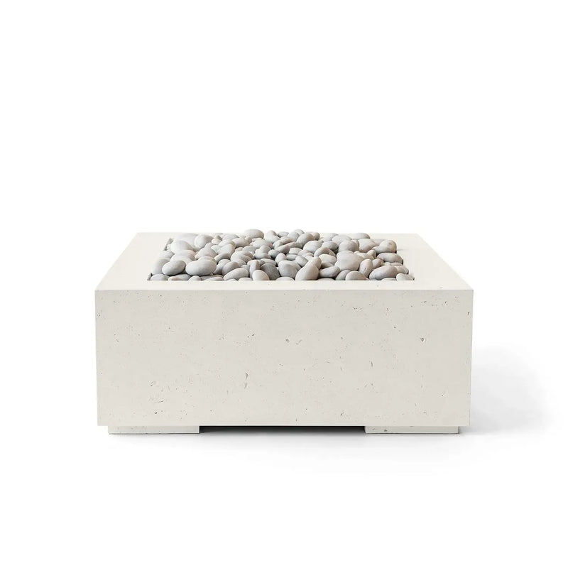 Dekko Dekko Alea 32 Concrete Fire Pit Limestone / Ivory Beachstone ALEA32-LS Firepit Table Square