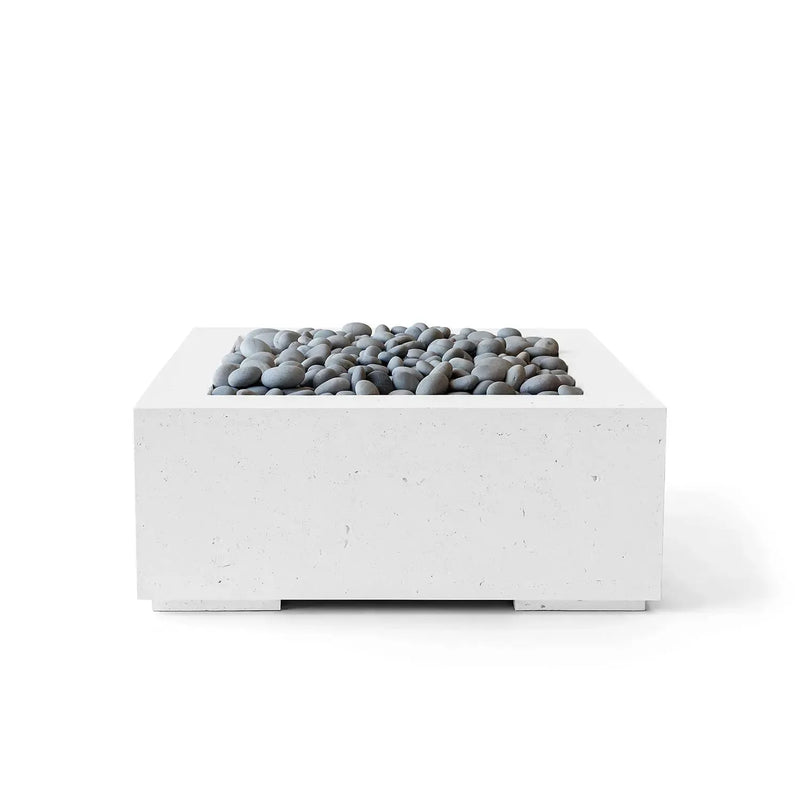 Dekko Dekko Alea 32 Concrete Fire Pit Natural / Slate Beachstone Firepit Table Square