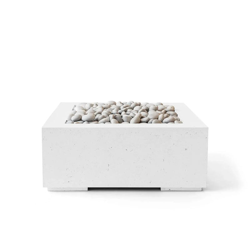 Dekko Dekko Alea 40 Concrete Fire Pit Natural / Ivory Beachstone ALEA40-NAT Firepit Table Square