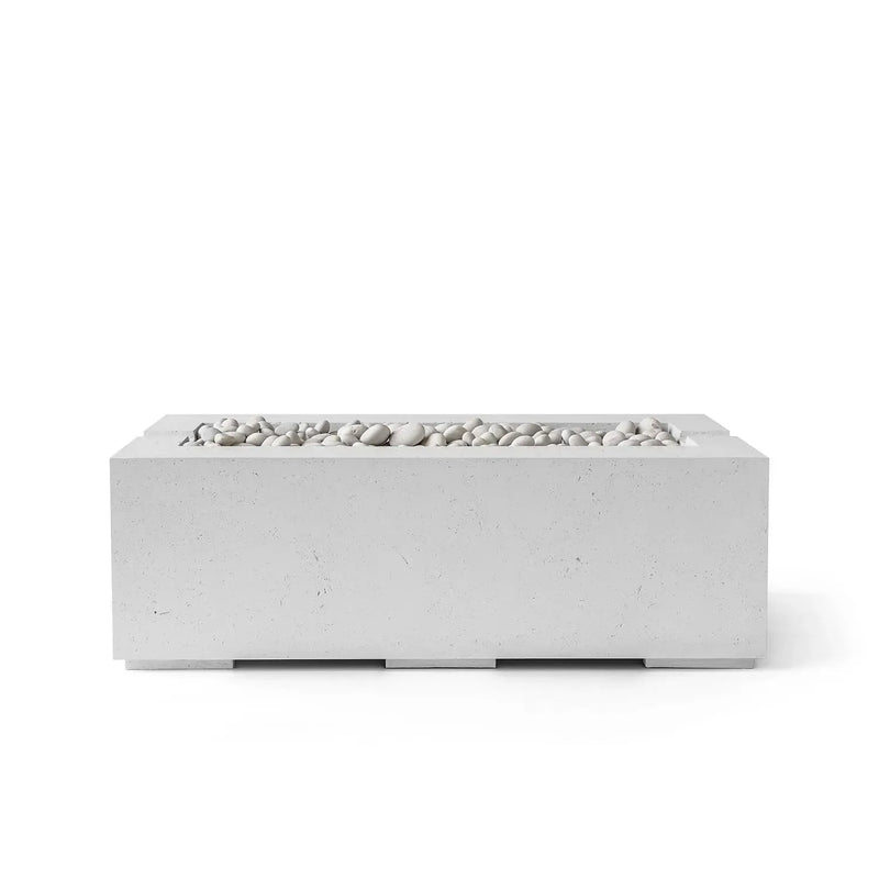 Dekko Dekko Avera 48" Concrete Fire Pit Ash / Ivory Beachstone AVERA48-ASH Firepit Table Rectangle