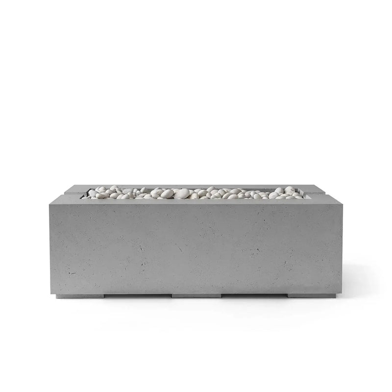 Dekko Dekko Avera 48" Concrete Fire Pit Charcoal / Ivory Beachstone AVERA48-CHAR Firepit Table Rectangle