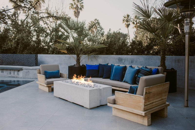 Dekko Dekko Avera 48" Concrete Fire Pit Firepit Table Rectangle