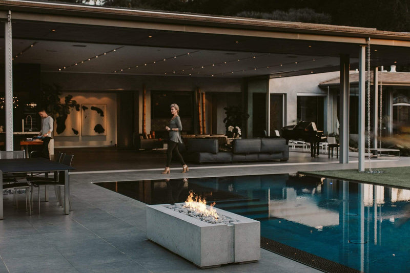 Dekko Dekko Avera 48" Concrete Fire Pit Firepit Table Rectangle