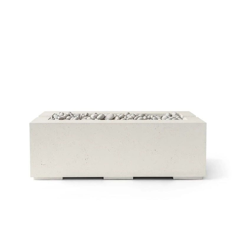 Dekko Dekko Avera 48" Concrete Fire Pit Limestone / Ivory Beachstone AVERA48-LS Firepit Table Rectangle