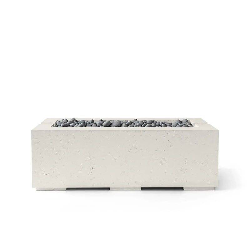 Dekko Dekko Avera 48" Concrete Fire Pit Limestone / Slate Beachstone Firepit Table Rectangle
