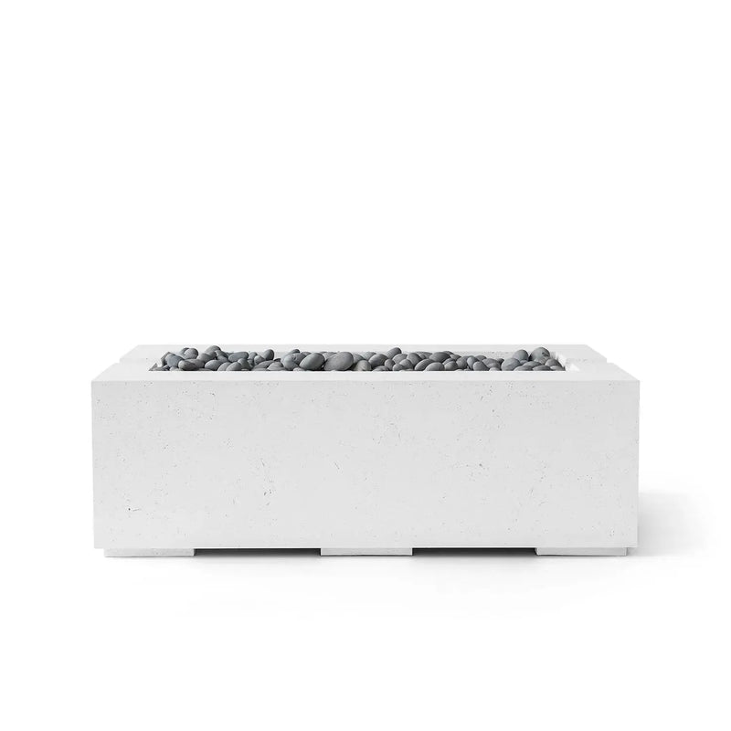 Dekko Dekko Avera 48" Concrete Fire Pit Natural / Slate Beachstone Firepit Table Rectangle