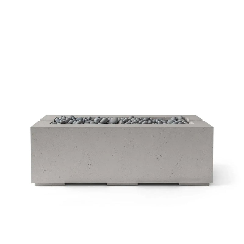 Dekko Dekko Avera 48" Concrete Fire Pit Sandstone / Slate Beachstone Firepit Table Rectangle