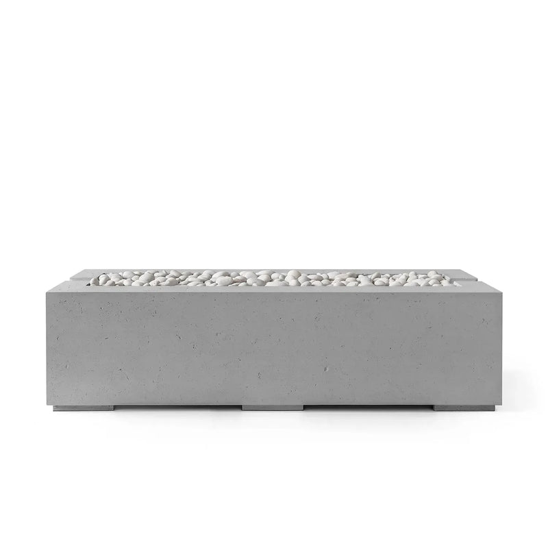 Dekko Dekko Avera 60" Concrete Fire Pit Charcoal / Ivory Beachstone AVERA60-CHAR Firepit Table Rectangle