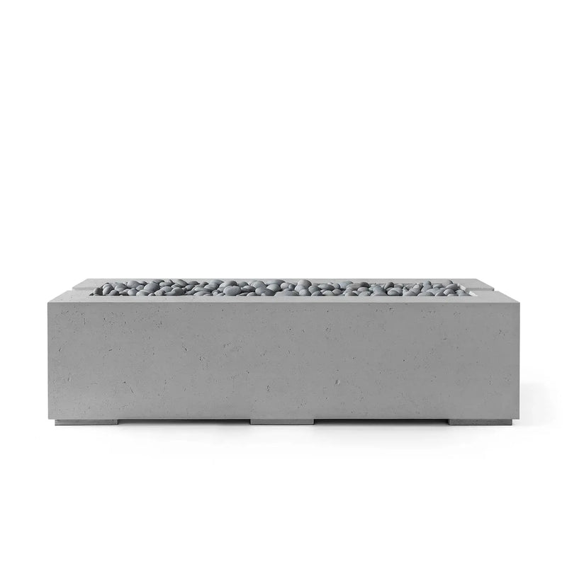 Dekko Dekko Avera 60" Concrete Fire Pit Charcoal / Slate Beachstone Firepit Table Rectangle