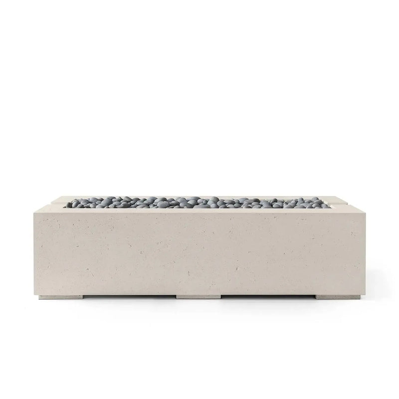 Dekko Dekko Avera 60" Concrete Fire Pit Clay / Slate Beachstone Firepit Table Rectangle