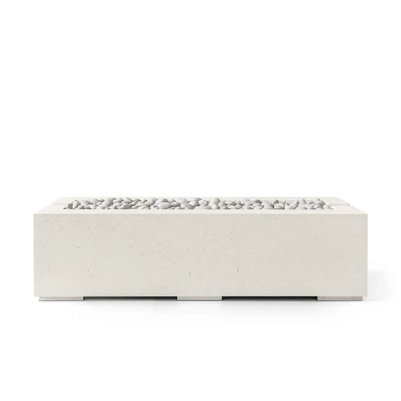 Dekko Dekko Avera 60" Concrete Fire Pit Limestone / Ivory Beachstone AVERA60-LS Firepit Table Rectangle