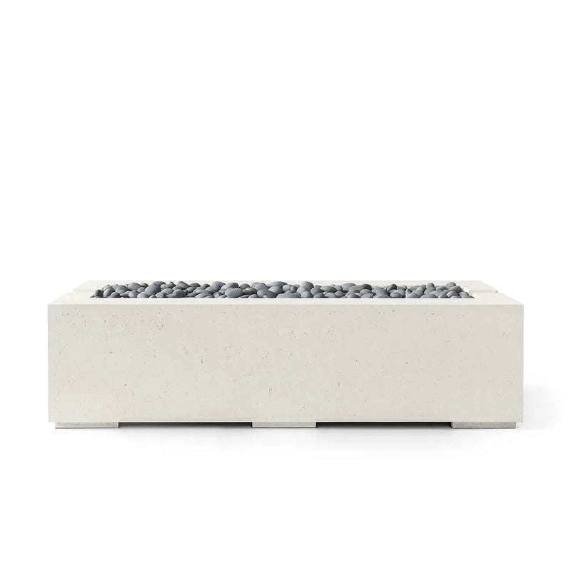 Dekko Dekko Avera 60" Concrete Fire Pit Limestone / Slate Beachstone Firepit Table Rectangle