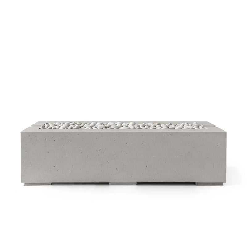 Dekko Dekko Avera 60" Concrete Fire Pit Sandstone / Ivory Beachstone AVERA60-SAND Firepit Table Rectangle
