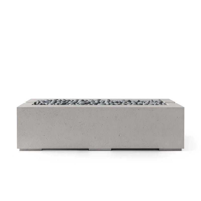 Dekko Dekko Avera 60" Concrete Fire Pit Sandstone / Slate Beachstone Firepit Table Rectangle