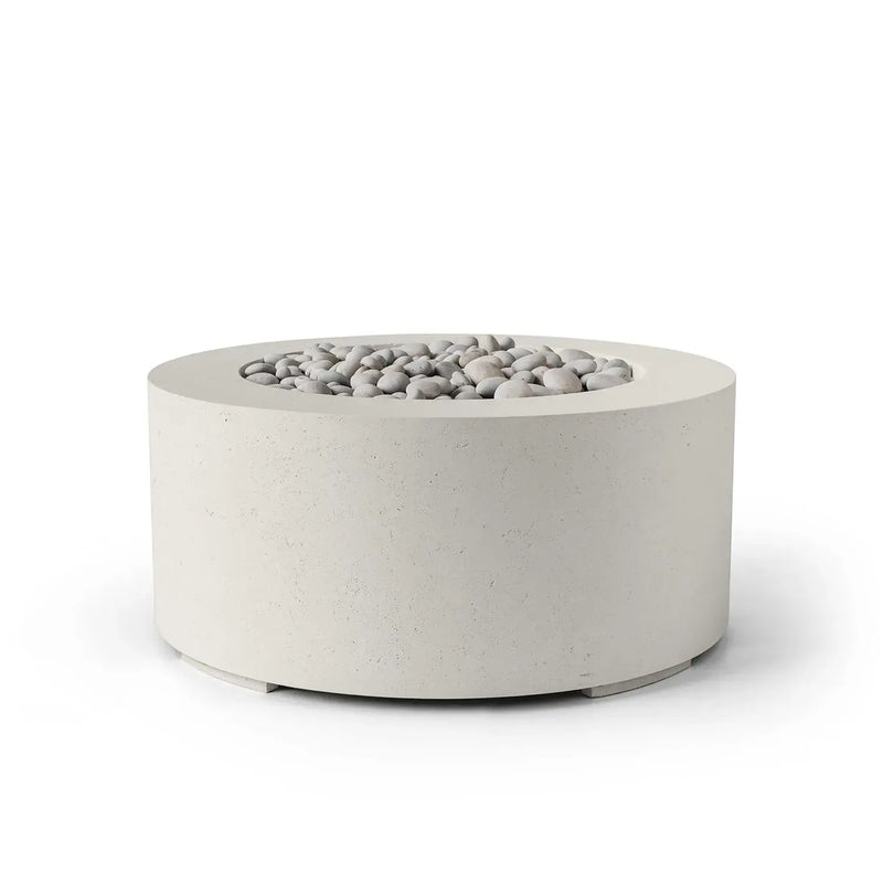 Dekko Dekko Belmont Concrete Fire Pit Limestone / Ivory Beachstone BELMONT32-LS Firepit Table Round