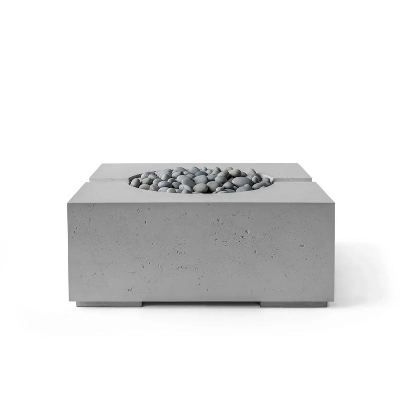 Dekko Dekko Bravo Concrete Fire Pit Charcoal / Slate Beachstone Firepit Table Square