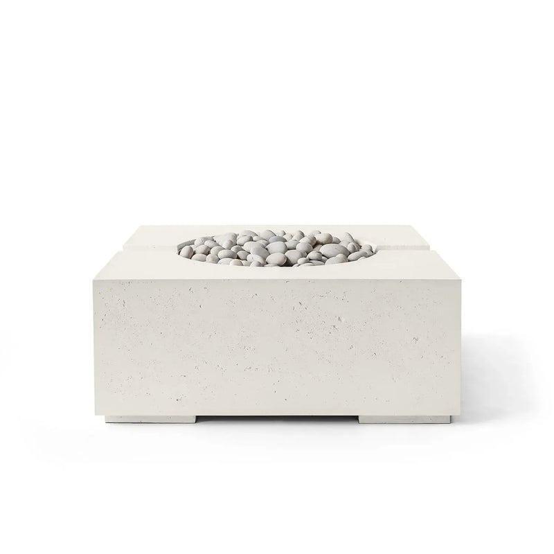 Dekko Dekko Bravo Concrete Fire Pit Limestone / Ivory Beachstone BRAVO32-LS Firepit Table Square