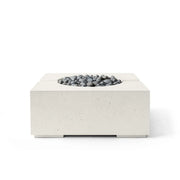 Dekko Dekko Bravo Concrete Fire Pit Limestone / Slate Beachstone Firepit Table Square