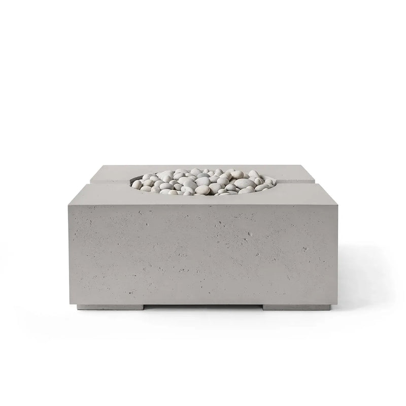 Dekko Dekko Bravo Concrete Fire Pit Sandstone / Ivory Beachstone BRAVO32-SAND Firepit Table Square