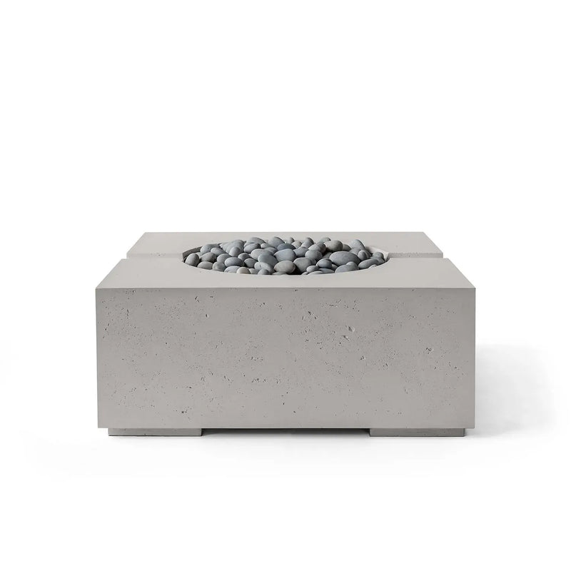 Dekko Dekko Bravo Concrete Fire Pit Sandstone / Slate Beachstone Firepit Table Square
