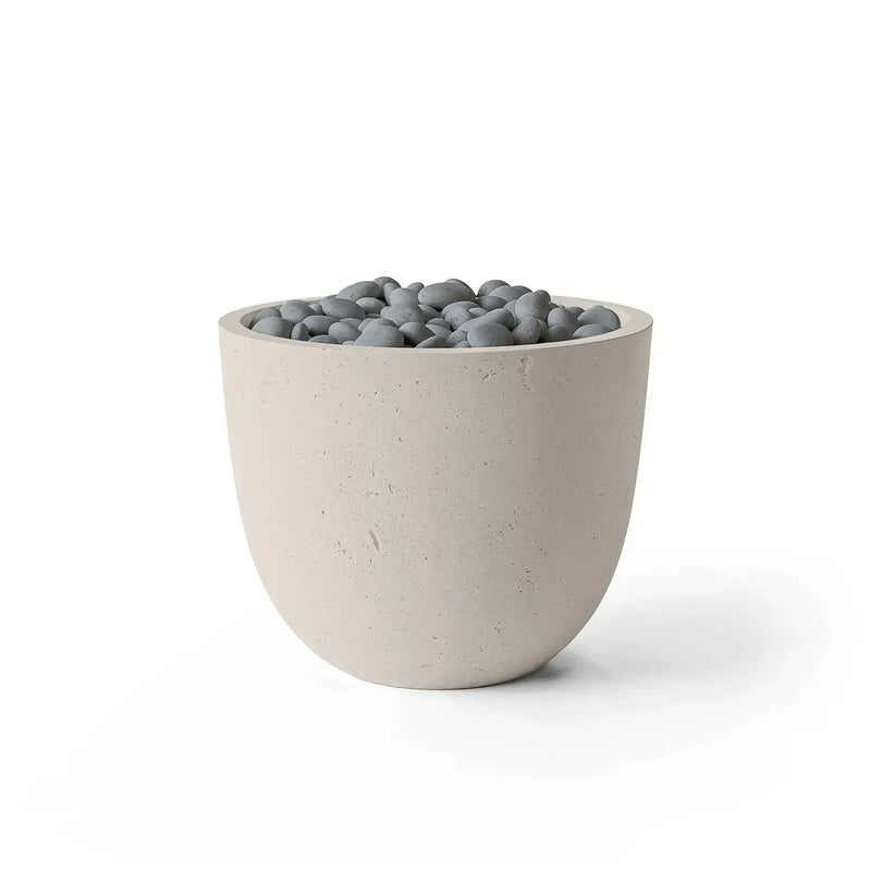 Dekko Dekko Element Concrete Fire Bowl Clay / Slate Beachstone Firepit Table Round