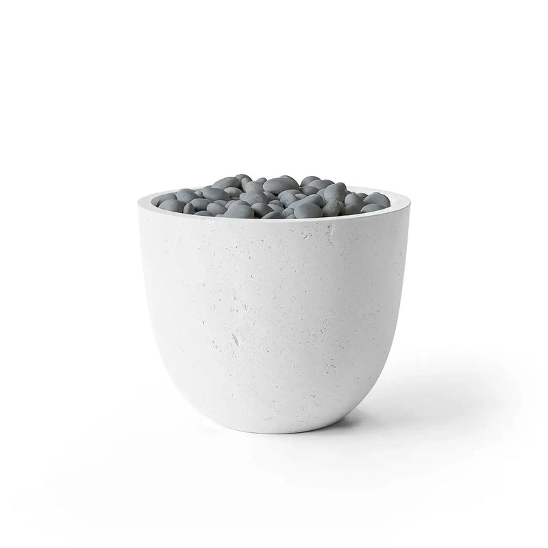 Dekko Dekko Element Concrete Fire Bowl Natural / Slate Beachstone Firepit Table Round