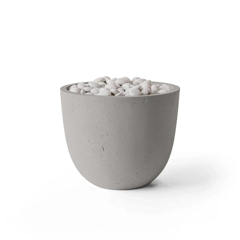 Dekko Dekko Element Concrete Fire Bowl Sandstone / Ivory Beachstone ELEMENT-SAND Firepit Table Round