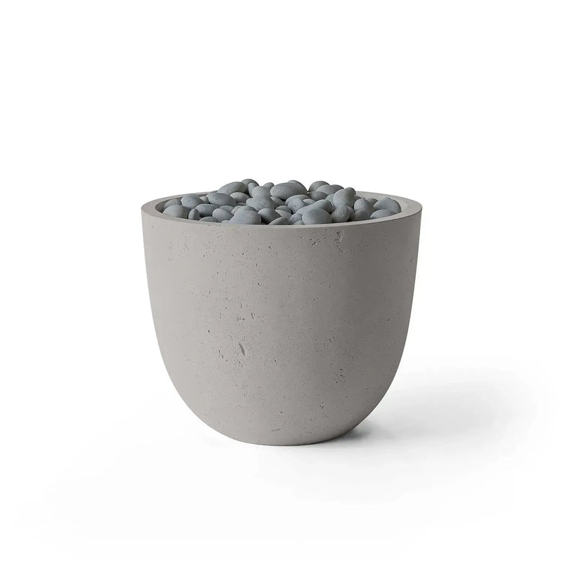 Dekko Dekko Element Concrete Fire Bowl Sandstone / Slate Beachstone Firepit Table Round