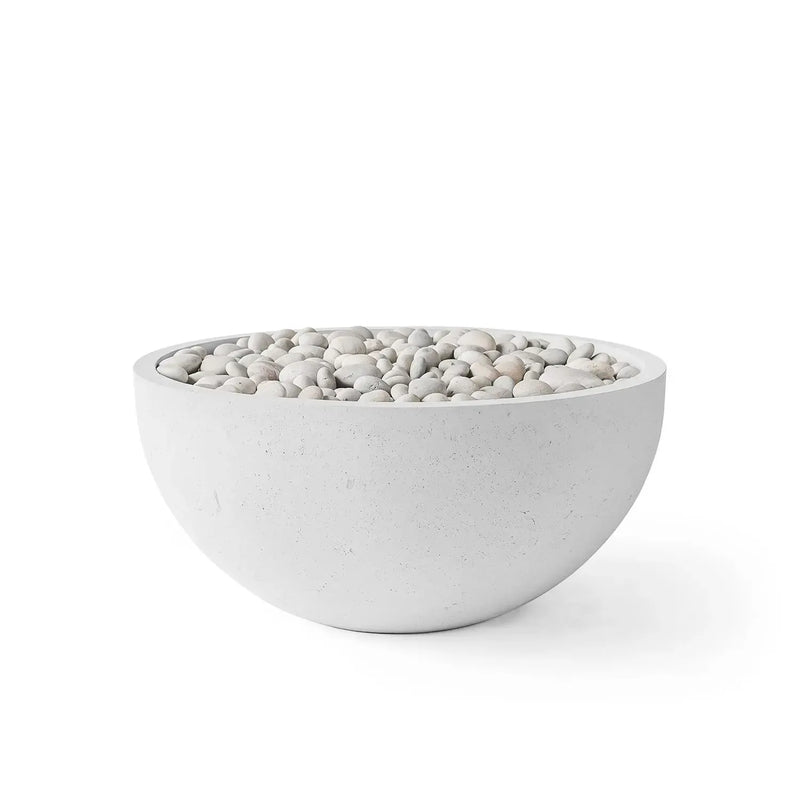 Dekko Dekko Serenade Concrete Fire Bowl 32" Ash / Ivory Beachstone SERENADE32-ASH Firepit Table Round