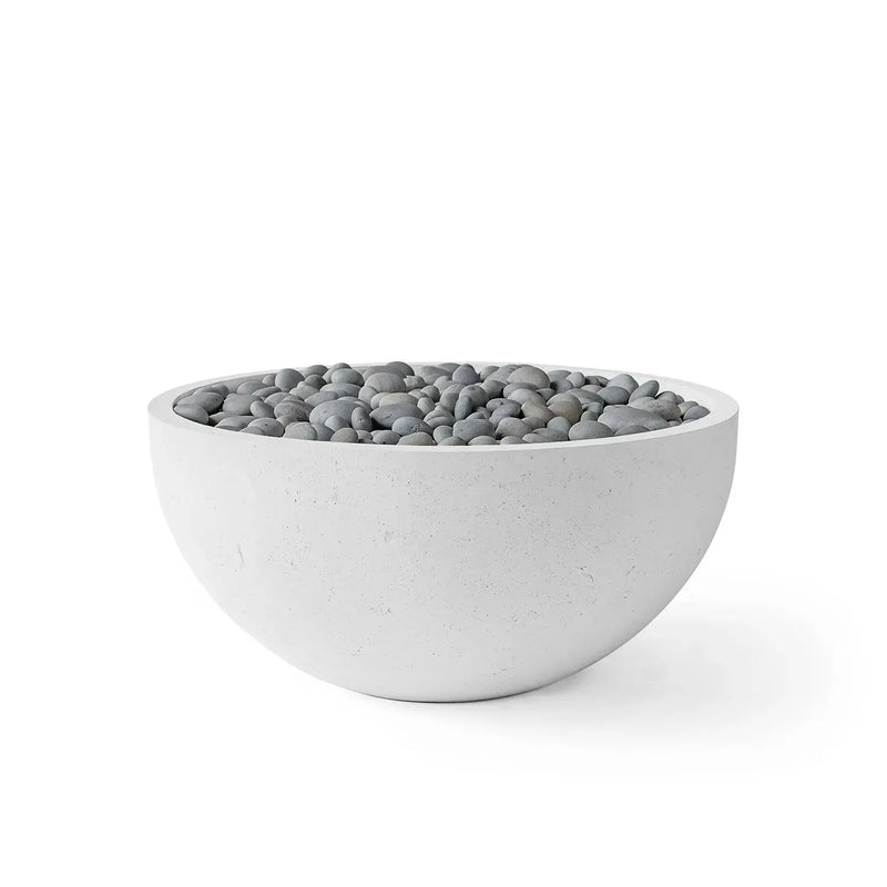 Dekko Dekko Serenade Concrete Fire Bowl 32" Ash / Slate Beachstone Firepit Table Round