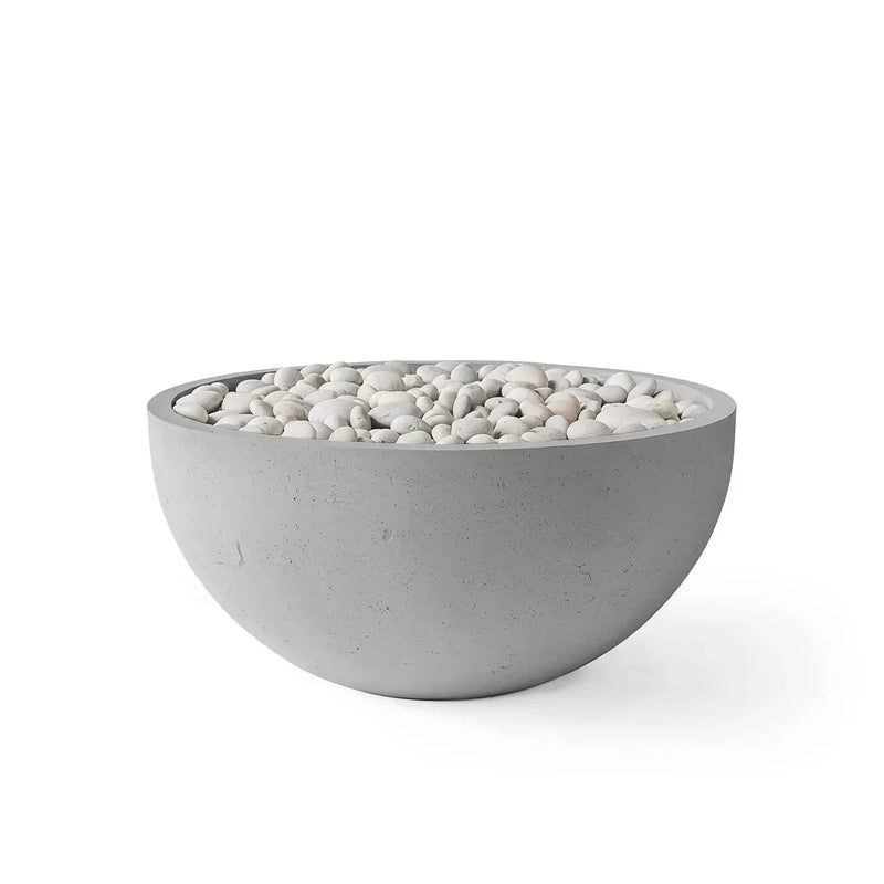 Dekko Dekko Serenade Concrete Fire Bowl 32" Charcoal / Ivory Beachstone SERENADE32-CHAR Firepit Table Round