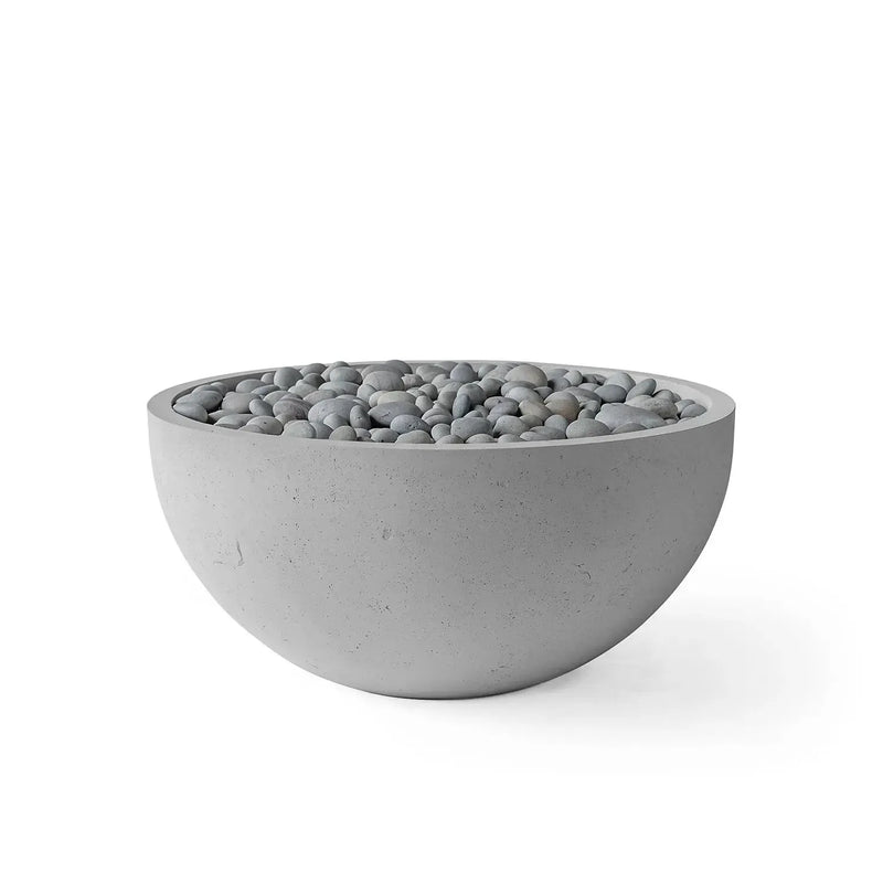 Dekko Dekko Serenade Concrete Fire Bowl 32" Charcoal / Slate Beachstone Firepit Table Round