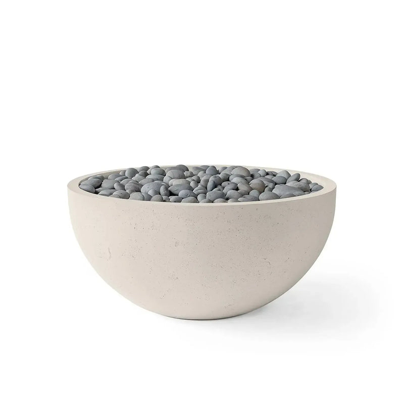 Dekko Dekko Serenade Concrete Fire Bowl 32" Clay / Slate Beachstone Firepit Table Round