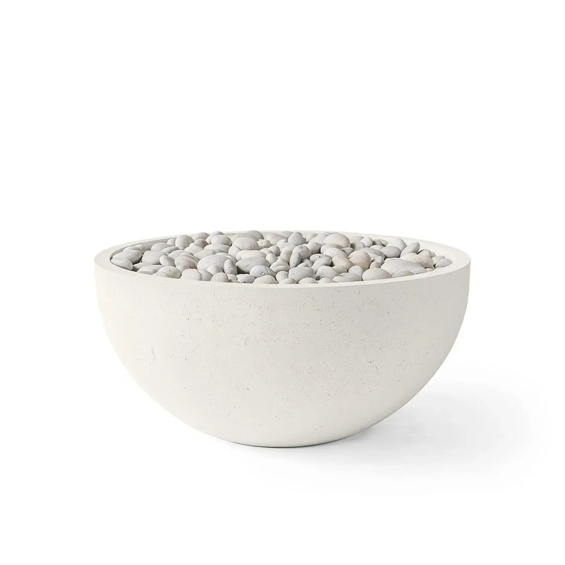 Dekko Dekko Serenade Concrete Fire Bowl 32" Limestone / Ivory Beachstone SERENADE32-LIME Firepit Table Round