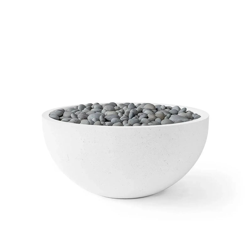 Dekko Dekko Serenade Concrete Fire Bowl 32" Natural / Slate Beachstone Firepit Table Round