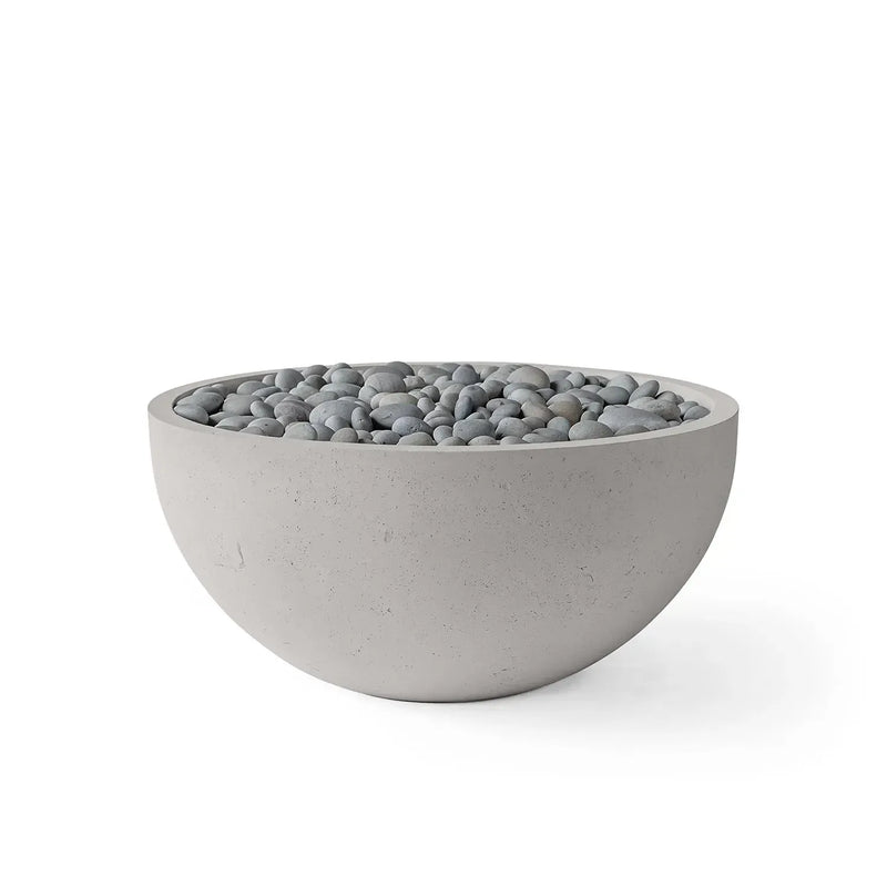 Dekko Dekko Serenade Concrete Fire Bowl 32" Sandstone / Slate Beachstone Firepit Table Round