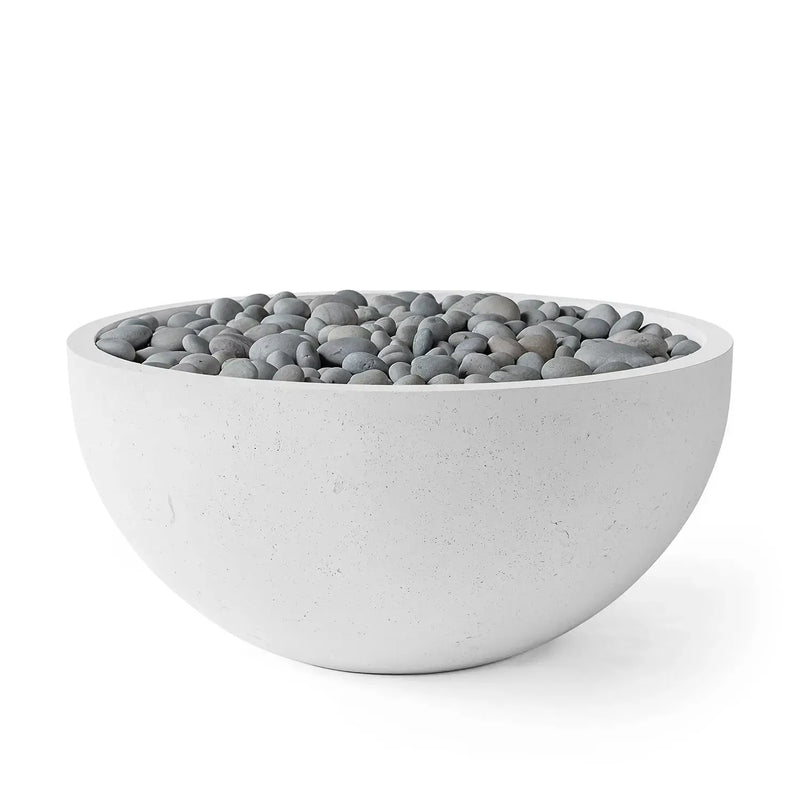 Dekko Dekko Serenade Concrete Fire Bowl 40" Ash / Slate Beachstone Firepit Table Round
