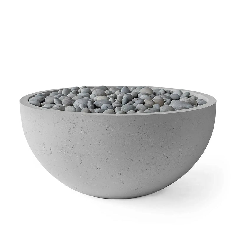 Dekko Dekko Serenade Concrete Fire Bowl 40" Charcoal / Slate Beachstone Firepit Table Round