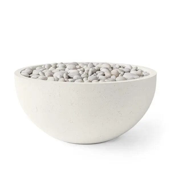 Dekko Dekko Serenade Concrete Fire Bowl 40" Limestone SERAN40NG-LS Firepit Table Round