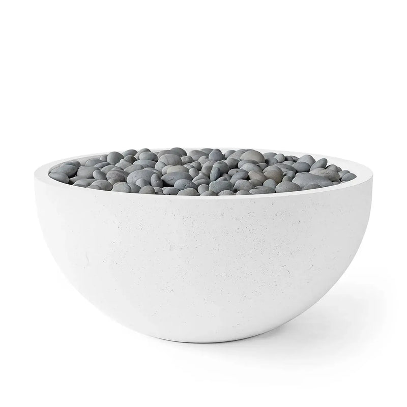 Dekko Dekko Serenade Concrete Fire Bowl 40" Natural / Slate Beachstone Firepit Table Round
