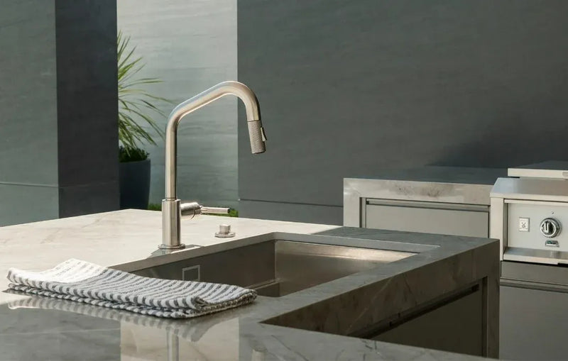 kitchen sink with faucet and countertop