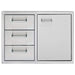 Delta Heat Delta Heat Stainless Steel Door & 3 Drawer Combo (30" Door) DHDD303-B Outdoor Kitchen Door, Drawer & Cabinet