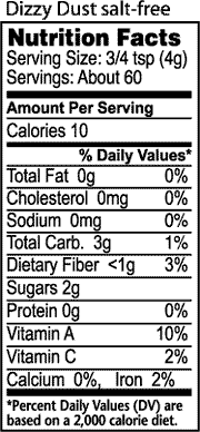 Dizzy Pig Dizzy Pig Dizzy Dust Salt Free 8 OZ DIZSALTFREE Sauce & Rub 897687000115