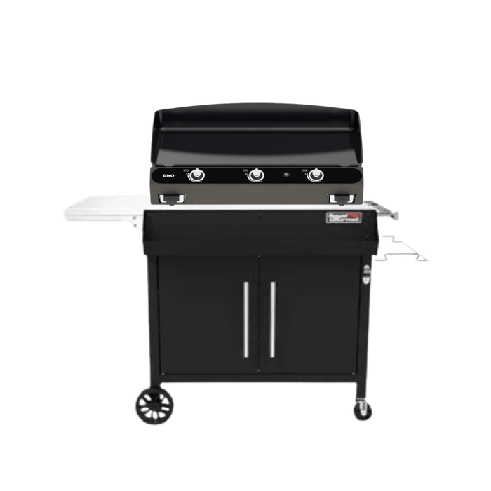 ENO ENO Bergerac Plancha 3000 with Enclosed Cart Prep Table Bundle THE-BERGE Countertop Gas Griddle