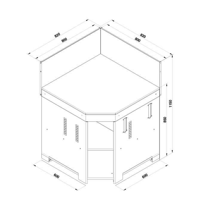 ENO ENO Cargo Grey Corner Module 80cm - PMOD7008 PMOD7008 Outdoor Kitchen Door, Drawer & Cabinet 3224780043980