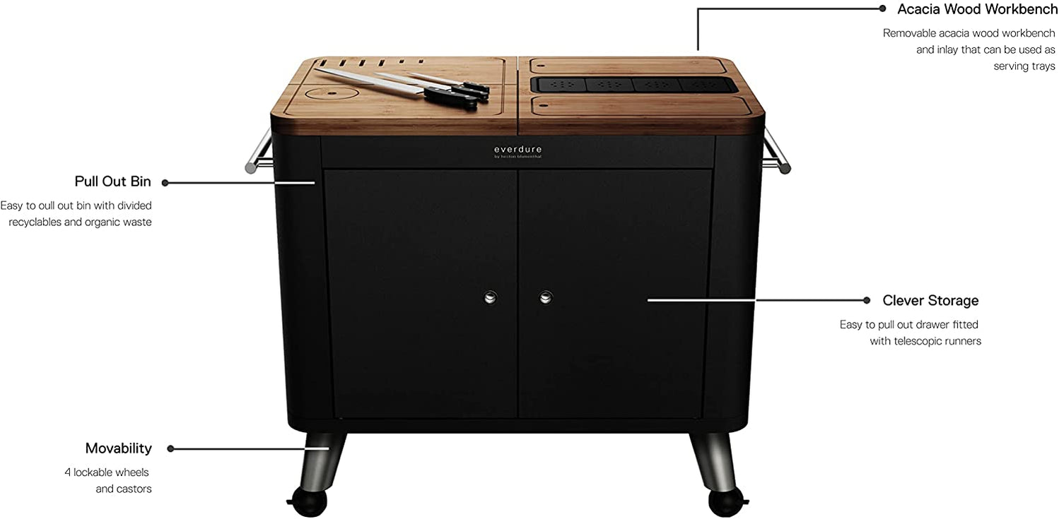 Everdure by Heston Blumenthal Mobile Preparation Kitchen Matte Black — BBQing.com
